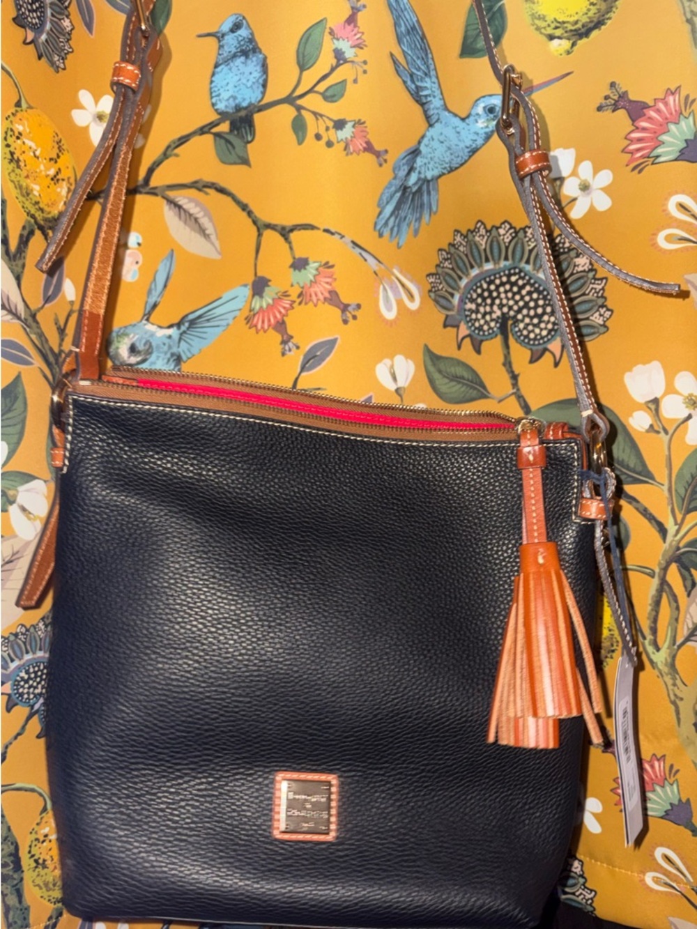 Dooney and Bourke Selina Black Pebble Leather Crossbody Purse